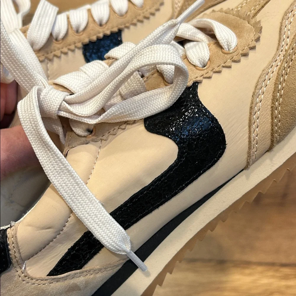 Dolce Vita Beige and Black Athletic Shoes